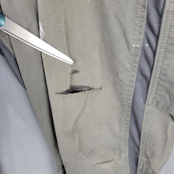 Kuhl Radikl Work Pants Mens 38x32 Olive Green Thrashed Logo Straight Leg Hiking - Picture 9 of 14